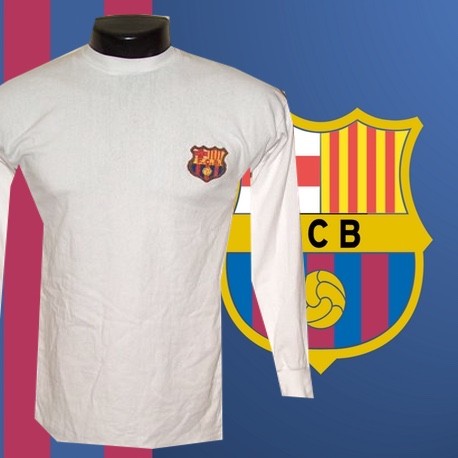 Camisa retrô FC barcelona Branca ML- 1960