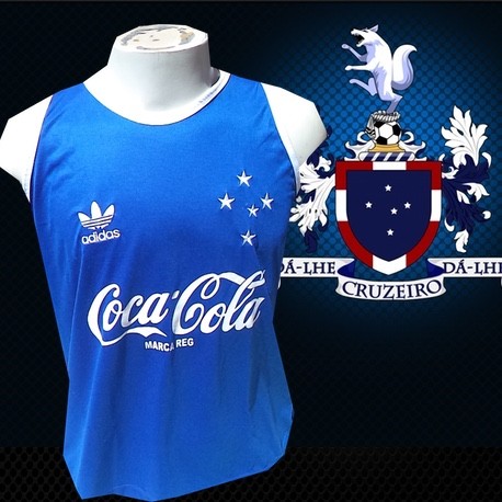 Camisa retrô Cruzeiro azul - 1968 gola em V