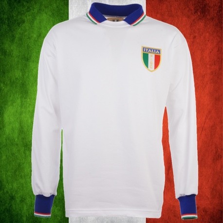 Camisa retrô da Italia Branca ML- 1982