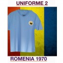 Camisa retrô Roménia Azul 1970