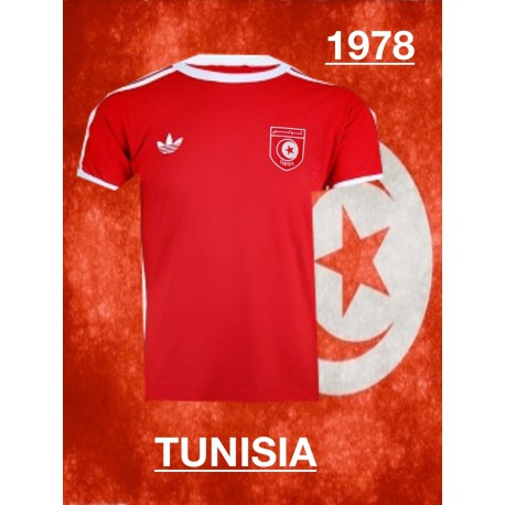 Camisa retrô da Tunisia vermelha - 1978