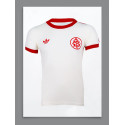 Camisa retrô Internacional Branca Gola Redonda 1977.