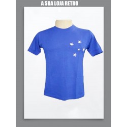 Camisa retrô azul cruzeiro 1966 gola redonda