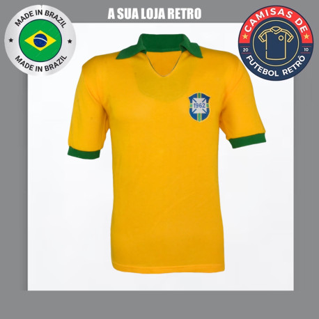 camisa retro seleção brasileira 1962