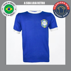 Camisa retrô Brasil Azul-1974