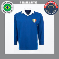 Camisa retrô de rugby Italia casual ML