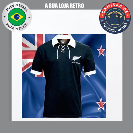 Camisa retrô de rugby All black - cordinha