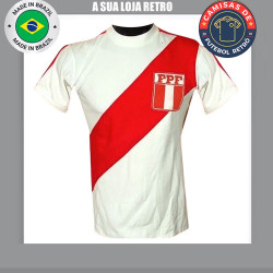 Camisa retrô Peru branca 1970