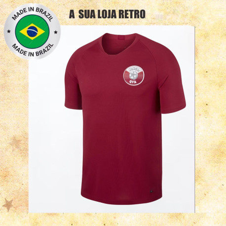 Camisa retrô da Palestina verde gola v