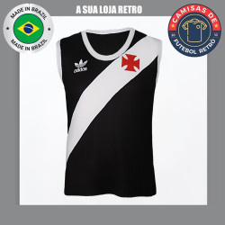 Regata retrô Vasco logo preta