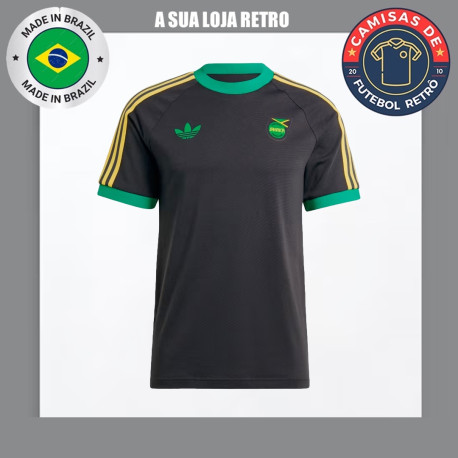 Camisa retrô verde e preta Jamaica