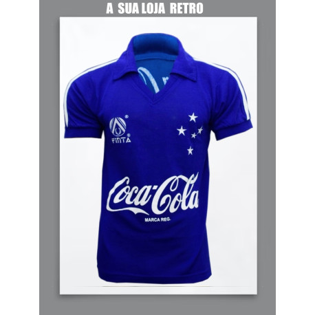 - Camisa retrô Cruzeiro finta azul 1990