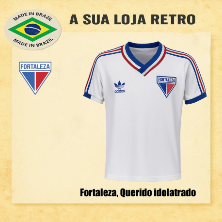 Camisa retro Fortaleza branca logo