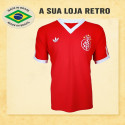 Camisa retrô Internacional Gola V 3 Listras.