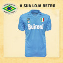 Camisa retrô Napoli Azul Buitoni 1985- ITA