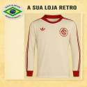 Camisa retrô Internacional Branca Gola Redonda ML 1989