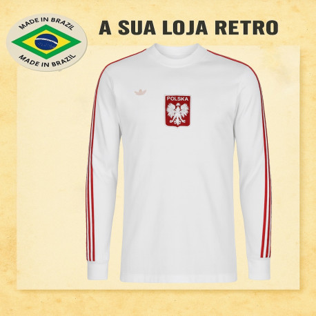 Camisa retrô Polonia ML Branca -1974