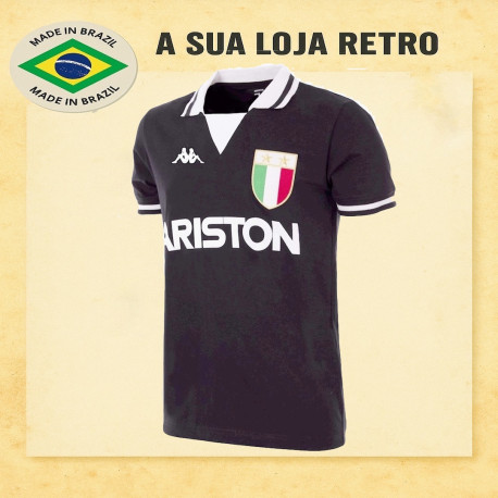 Camisa retrô Juventus preta Ariston 1986 - ITA