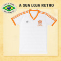 Camisa retrô Holanda Branca 1980