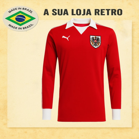 Camisa retrô Austria vermelha - 1978