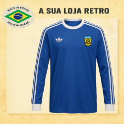 Camisa retrô Argentina azul logo ML away- 1978