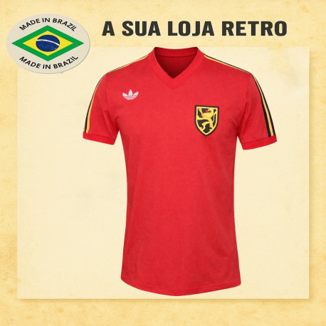 Camisa retrô Belgica vermelha logo-1980