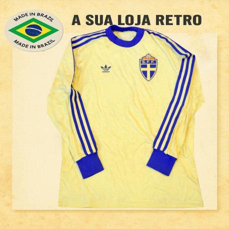 Camisa retrô Suécia ML amarela 1978