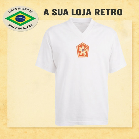 Camisa retrô Tchecoslovaquia branca 1962