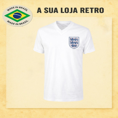 Camisa retrô da Inglaterra branca - 1958