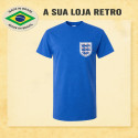 Camisa retrô da Inglaterra Azul -1970