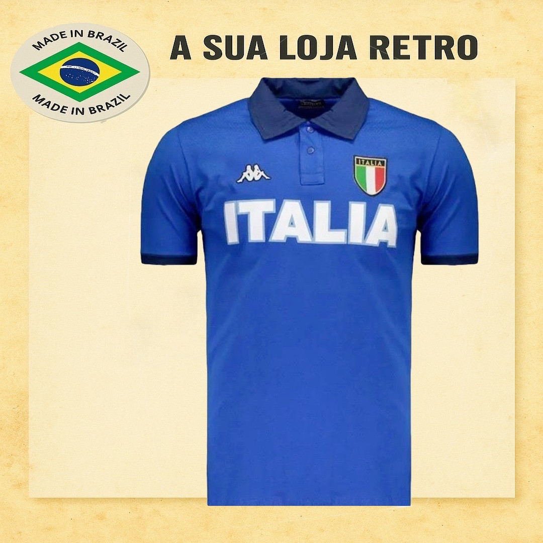 Camisa Retrô da Italia kappa azul