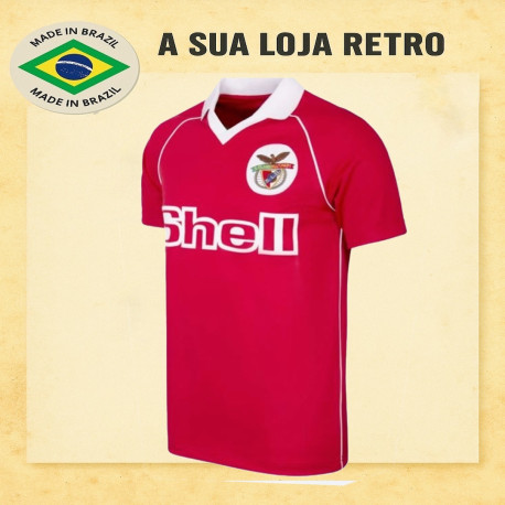 Camisa retrô Benfica shell vermelha 1987 - POR