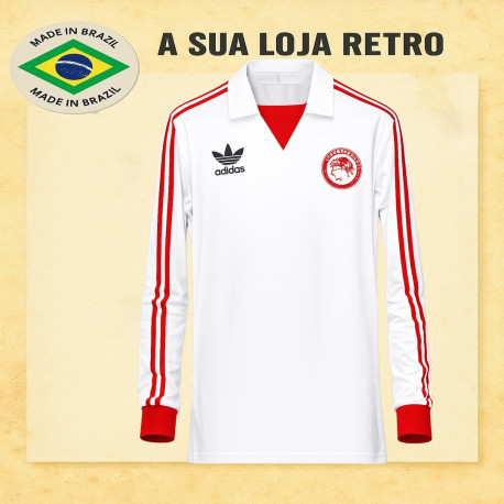 Camisa retrô Olympiakos Branca ML - GREYork