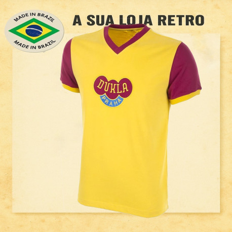 Camisa retrô Dukla Praga amarela