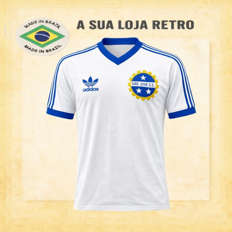 Camisa retro Esporte Clube São José Sao Jose Branca- 1980
