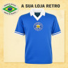 Camisa retrô Leicester azul gola polo .ENG