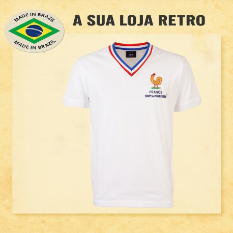 Camisa retrô França branca -1966