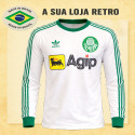 Camisa retrô Palmeiras Branca Agip ML 1987 -88.