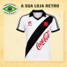 Camisa retrô Vasco da gama 1989 finta branca