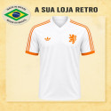 Camisa retrô Holanda Branca - 1974