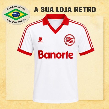 Camisa retrô Nautico finta branca Banorte