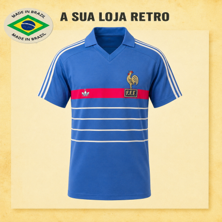 Camisa retrô França azul 1984