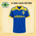Camisa retro de treino Seleção da Suécia Azul 1978