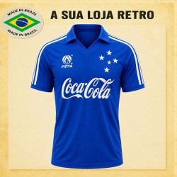 - Camisa retrô Cruzeiro finta azul 1990