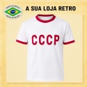 Camisa retrô CCCP Gola Careca Branca - 1960