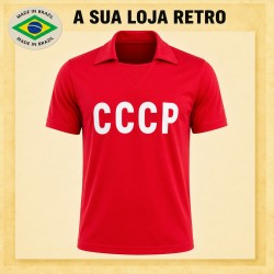 Camisa retrô CCCP vermelha gola polo - 1958
