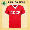 Camisa retrô CCCP Vermelha Gola V-1980