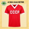 Camisa retrô CCCP vermelha gola V-1980