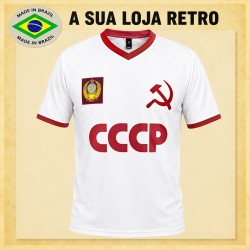 Camisa retrô CCCP Branca Foice