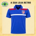 Camisa retrô Goleiro Atlético Madrid Azul 1986